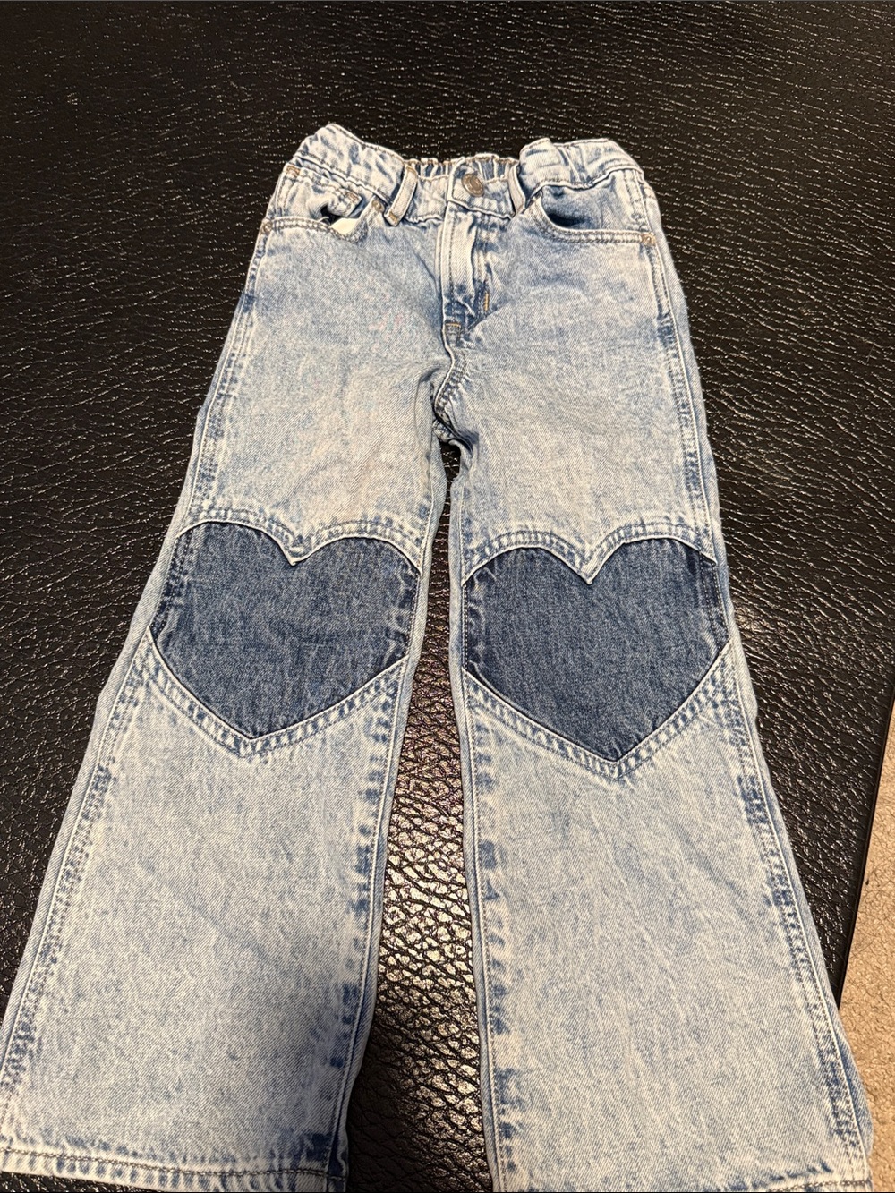 Light Blue Toddler Heart-Knee Denim Jeans